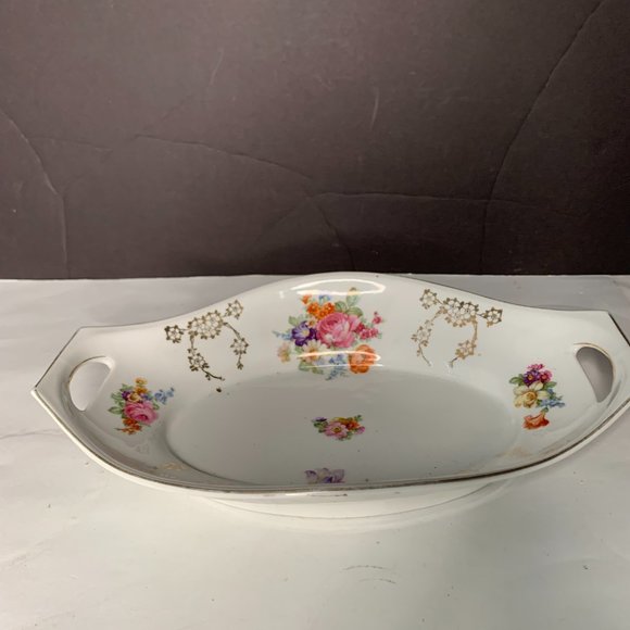 ROYAL BAVARIA MADE IN GERMANY LARGE TWO HANDLE PORCELAIN BOWL  DISH 12" BY 8" - Picture 10 of 11